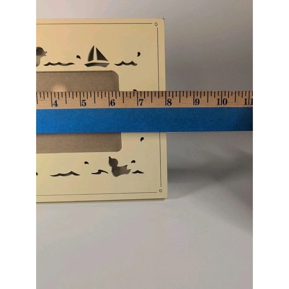 Vintage 1992 Amerigo Lasercraft Ducks Yellow Wood Standing Photo Frame 3